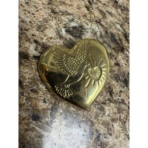 Vintage The Variety Club Heart & Dove Gold Tone Brooch Pin 1.25 Inch